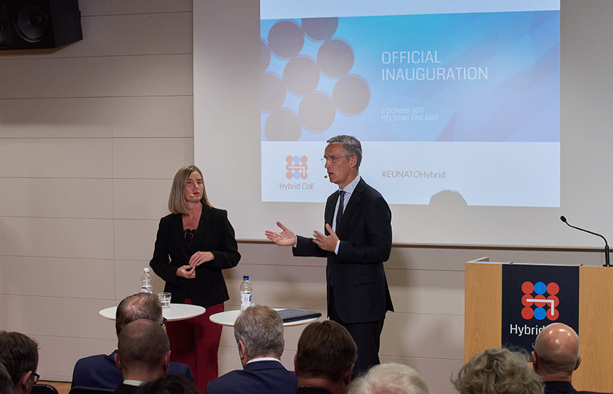 The NATO Secretary General, Mr Jens Stoltenberg, and the High Representative of the European Union for Foreign Affairs and Security Policy/Vice-President of the European Commission, Ms Federica Mogherini.