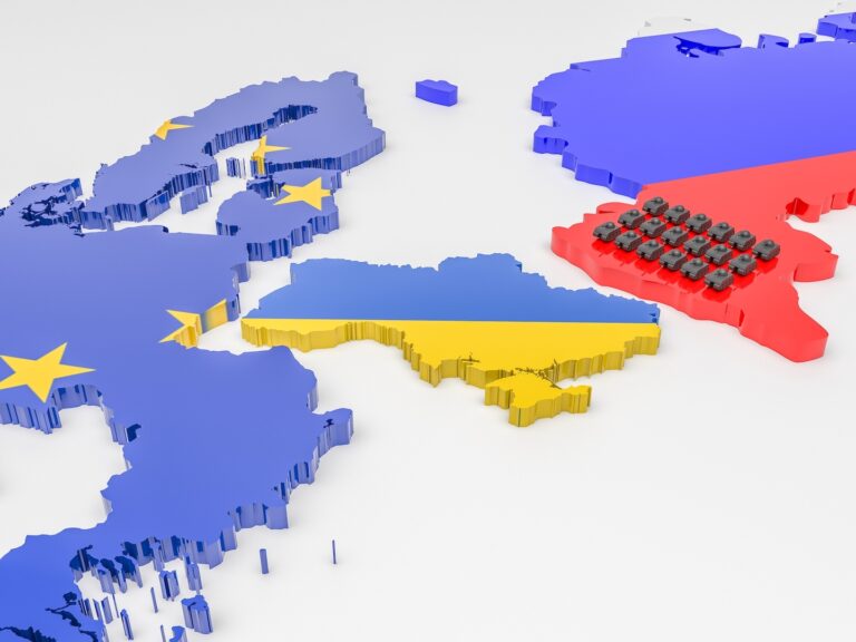 Illustration of the tensions between Ukraine Russia and the European Union