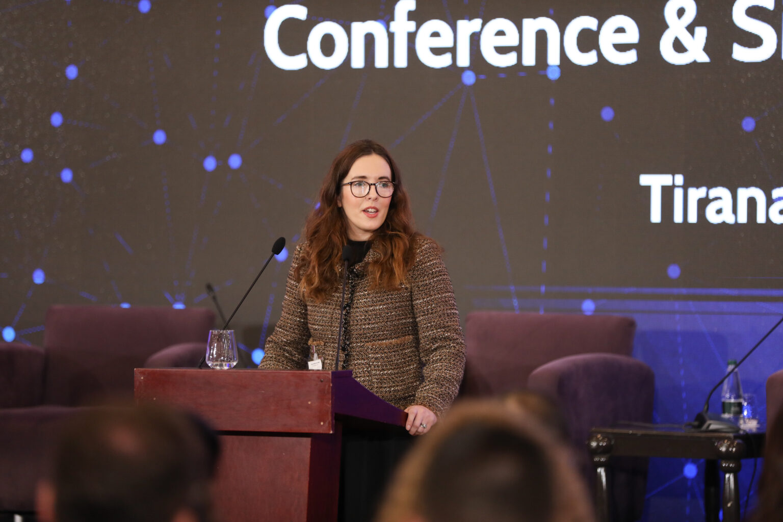 Martha Turnbull, Director of the Community of Interest on Hybrid Influence, speaking at the event.